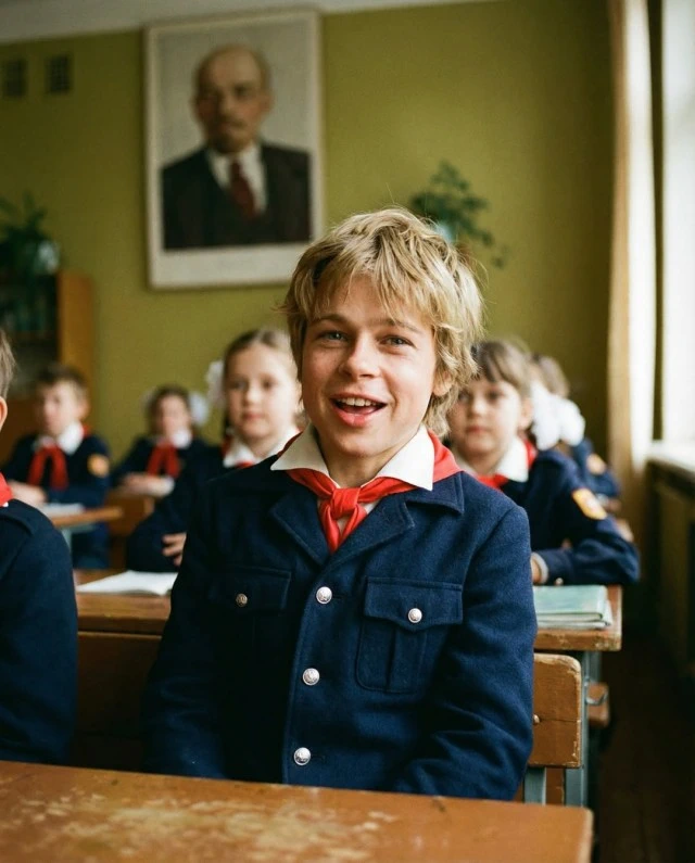 Голливудские актеры в образе советских детей - фотогалерея от ИИ