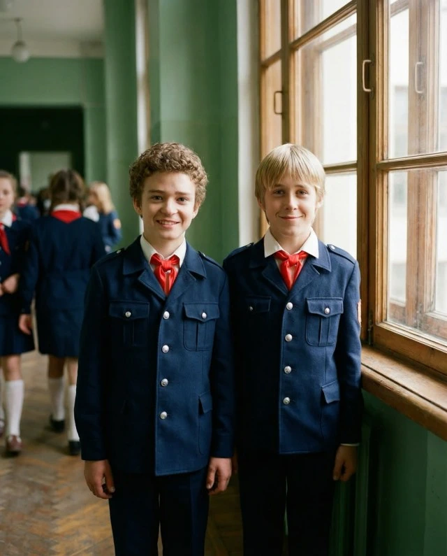 Голливудские актеры в образе советских детей - фотогалерея от ИИ