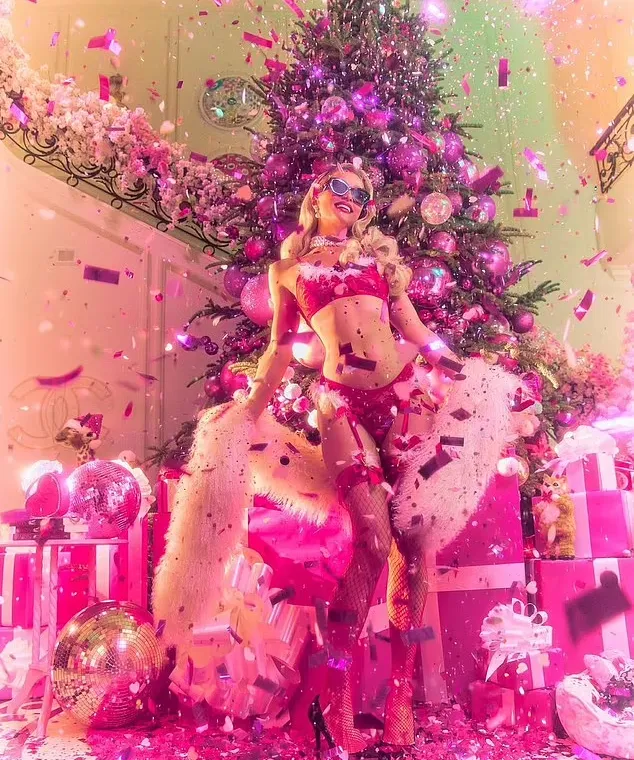 Перис Хилтон снялась обнаженной под елкой - дерзкая рождественская фотосессия