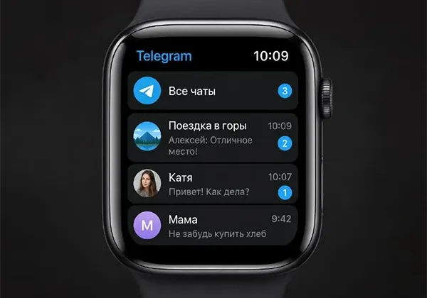 Смарт-часы с открытым приложением Telegram: официальный клиент теперь доступен на Apple Watch и устройствах Wear OS