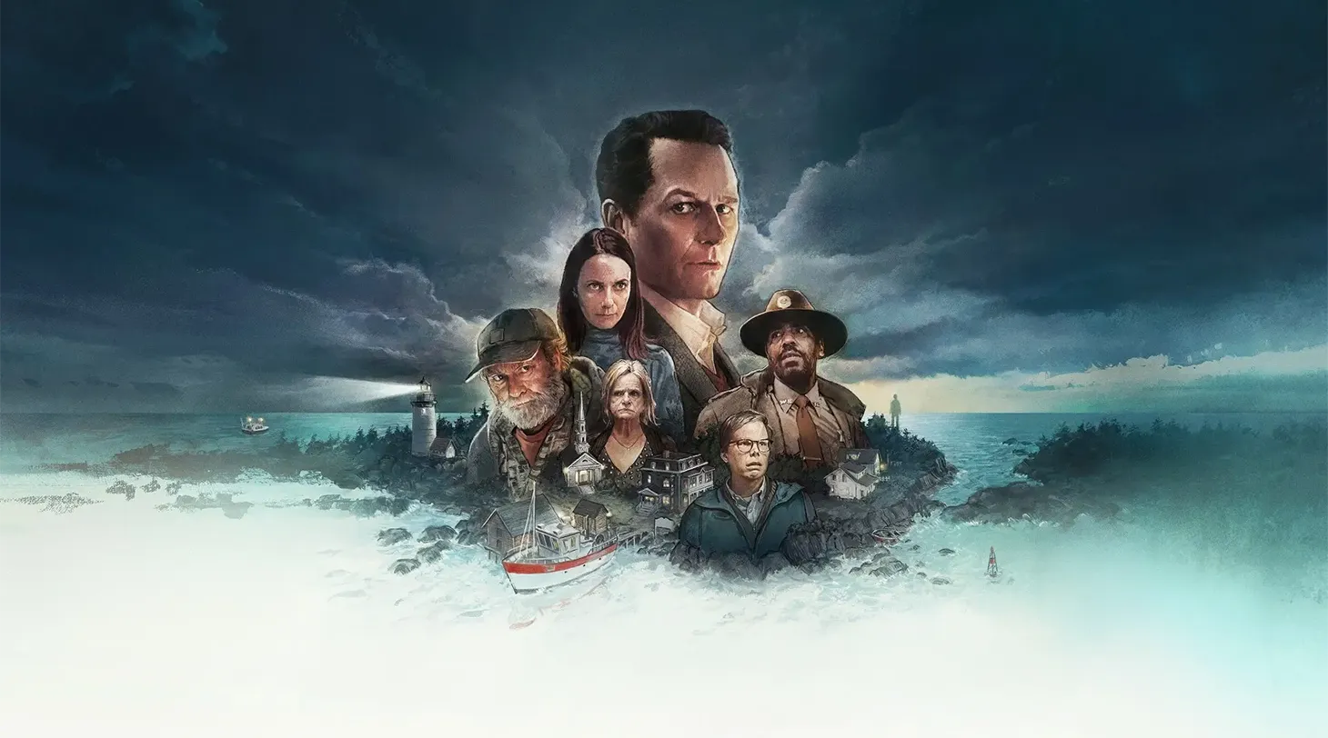 Кадр из сериала «Бухта вдов»: сцена, демонстрирующая сочетание ужаса и комедии в проекте Apple TV+