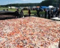 Гастрономический рекорд: в Волковыске представили самую большую пиццу в стране диаметром 5,5 метра