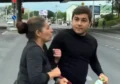 Кадр из видео конфликта Льва Белорусова с мужчиной на пешеходном переходе возле Немиги