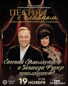 Евгений Ермолкович на сцене во время концертно-юмористической программы «Песня о главном»