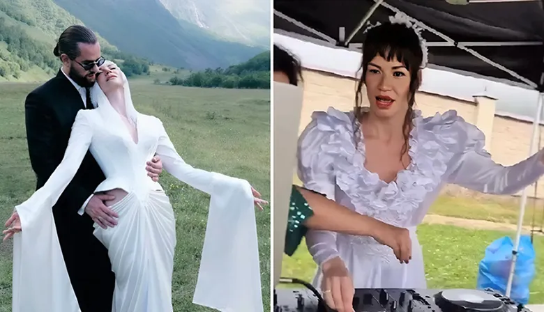 Ида Галич и гости в леопарде на свадьбе в стиле 2000-х: кукла на капоте, «Горько!» и Денис Дорохов в центре движухи