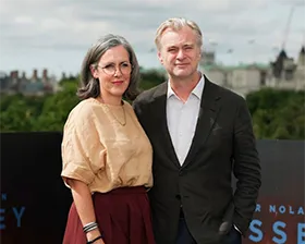 Актерский состав фильма «Одиссея» и режиссер Кристофер Нолан на фотоколле в Лондоне