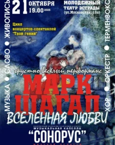 Афиша перформанса «Марк Шагал: вселенная любви»